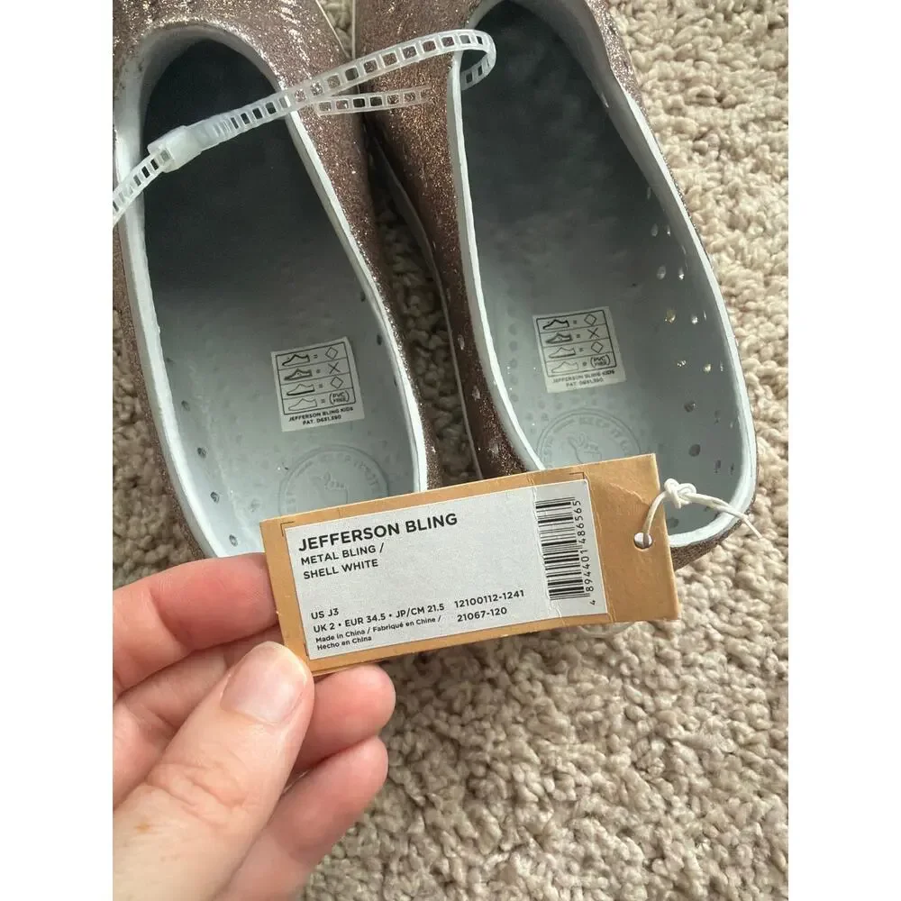 NWT Girls size 3 Sparkle Glitter Native Slide On Shoes Jefferson Bling